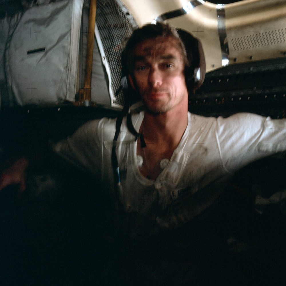 Apollo 17 Mission image - LM Interior, Cernan