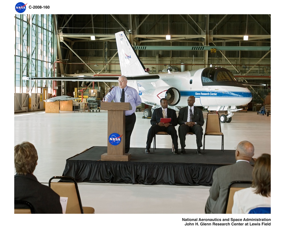 Roll out ceremony of NASA Glenn's newest research aircraft, the S-3B Viking