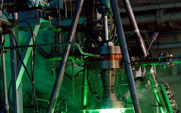 ROCKET ENGINE FIRINGS FOR THE LOX LIQUID OXYGEN COOLED CHAMBER PROGRAM