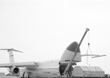 C-5A AIRPLANE AT BOMBER PLANT CLEVELAND OHIO