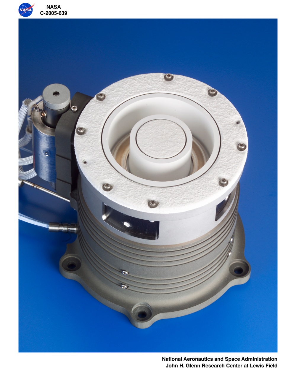 NASA - 77M prototype hall thruster built under the High Voltage Hall accelerator development project funded by the Science Mission Directorate ; potential use is propulsion for deep space science missions