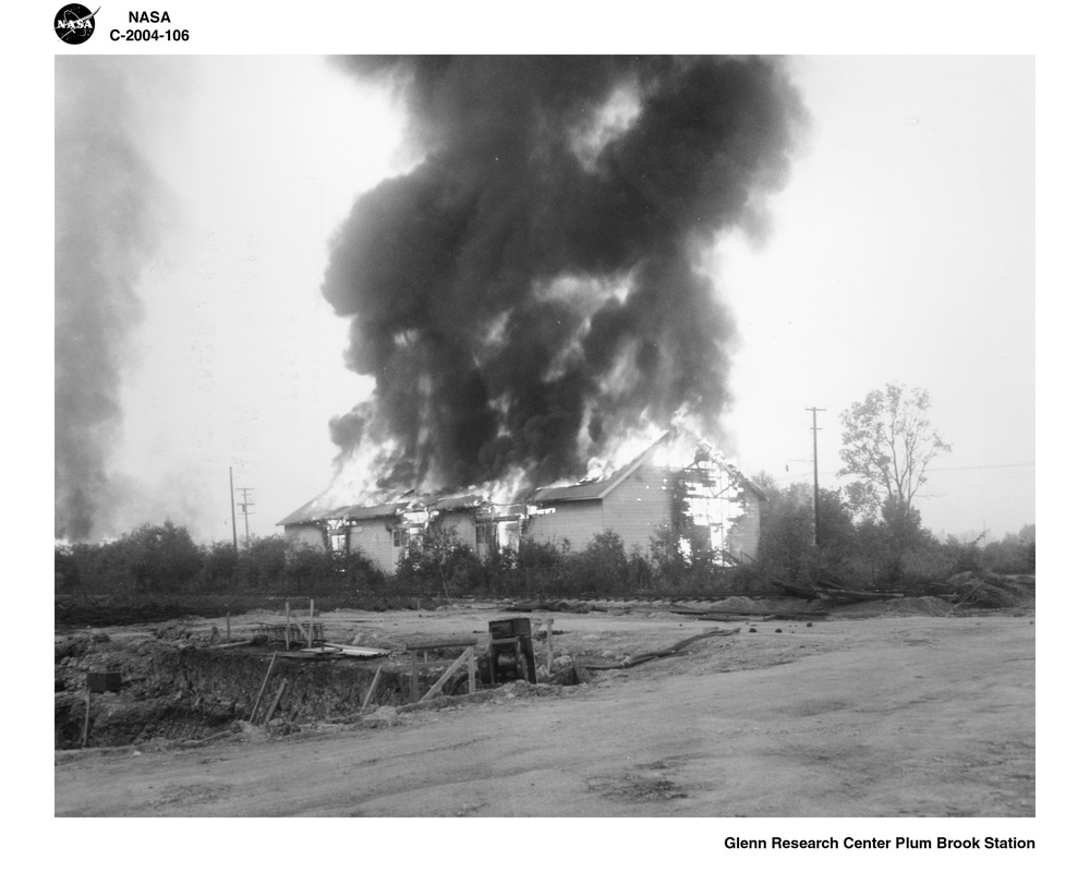 Controlled Burning of Plum Brook Ordnance Works Buildings - c. 1956