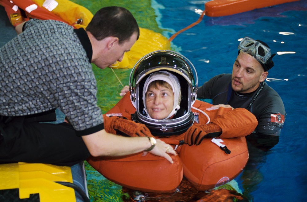 Expedition Five Crewmembers during Water Survival Training at SCTF