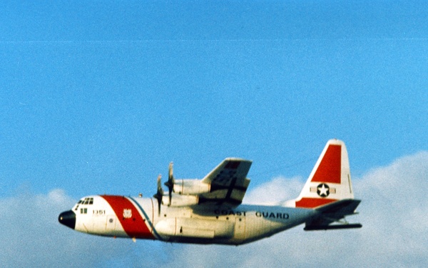 COAST GUARD C-130 AIRPLANE WITH SLAR SIDE LOOKING AIRBORNE RADAR