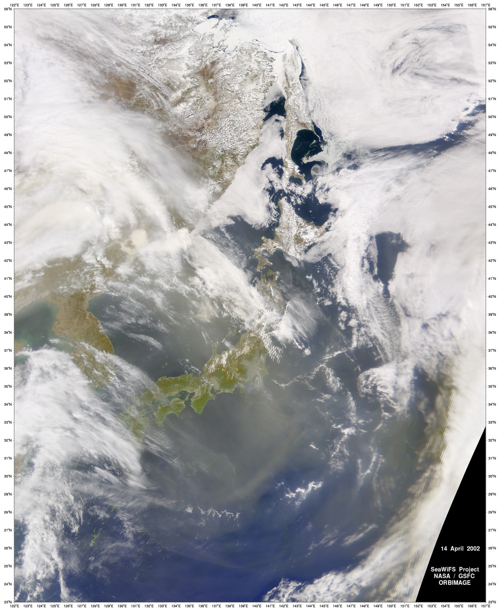 Dust Cloud over Sea of Japan: Natural Hazards