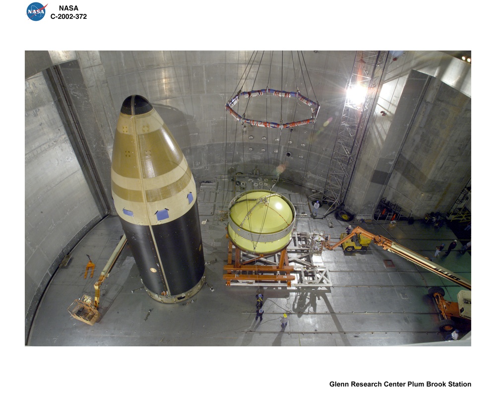 BOEING DELTA 4 SHROUD SEPARATION TEST IN SPACE POWER FACILITY AT NASA PLUM BROOK STATION