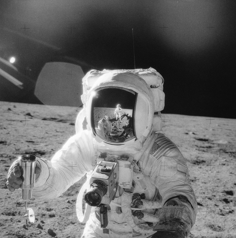 Astronauts Alan Bean and Charles Conrad on Lunar Surface