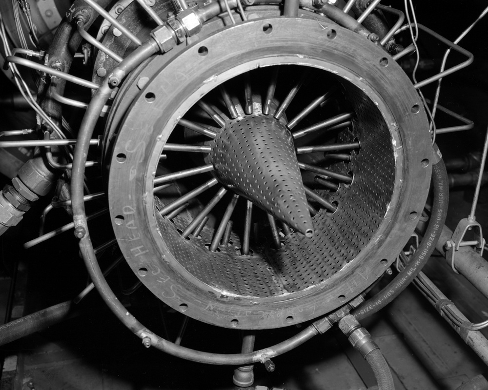 16 INCH RAM JET COMBUSTION SECTION SHOWING INNER BODY AND SCREECH LINER