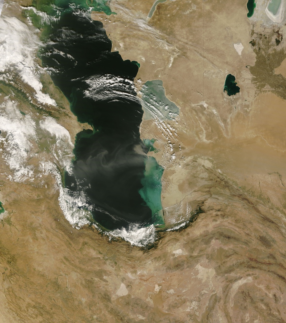 Dust over the Caspian Sea: Natural Hazards