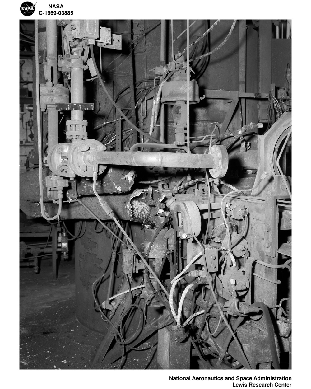 SMOKE AND FIRE DAMAGE IN CELL 22 OF THE OLD ROCKET LABORATORY ORL