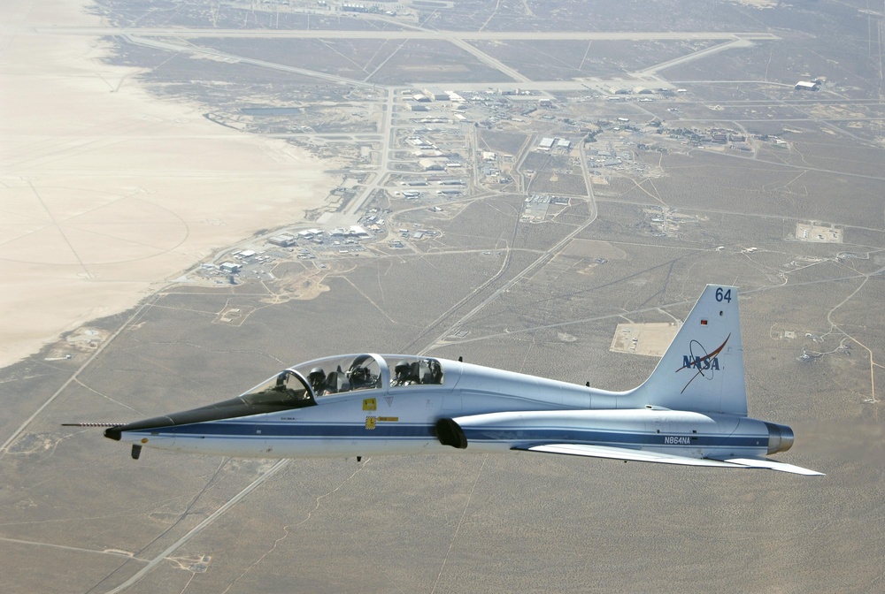Dryden's T-38 Talon Trainer Jet in Flight