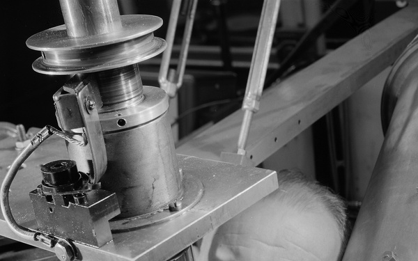 ELECTRIC DISCHARGE MACHINES WITH TURBINE BLADE AND ROCKET ENGINE AT THE TECHNICAL SERVICES BUILDING TSB