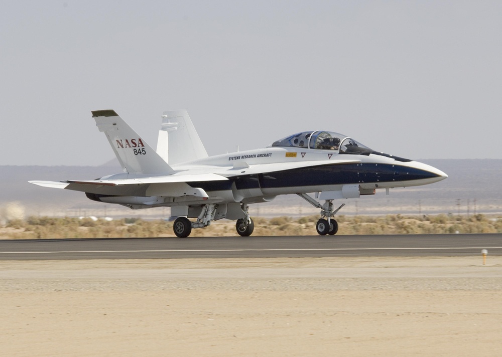 NASA's F-18 Systems Research Aircraft Ready for an External Vision System Project Flight.