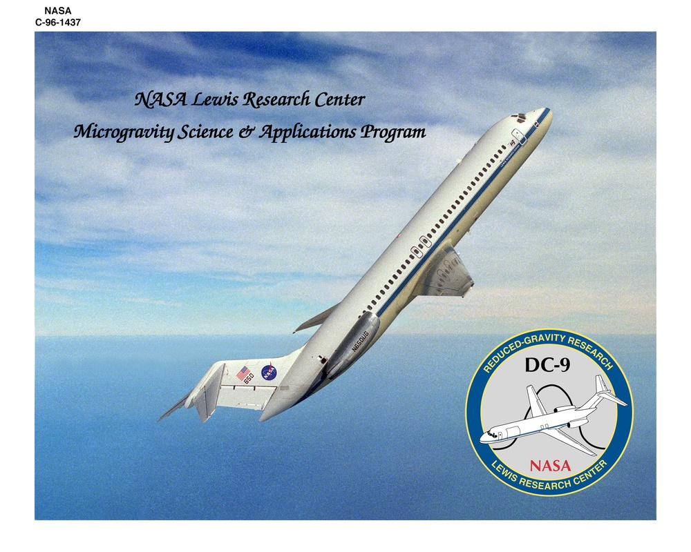 DC-9 AIRPLANE IN FLIGHT AT 50 DEGREES ANGLE OVER HORIZON
