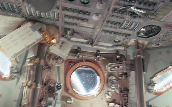 Apollo 9 Mission image - Slightly blurred view of interior of Command module