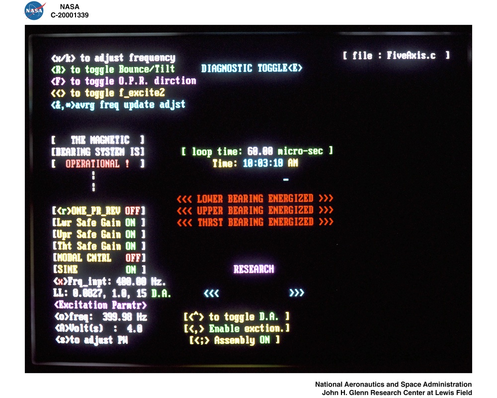 FIVE AXIS THREE MAGNETIC BEARING CONTRAST CODE