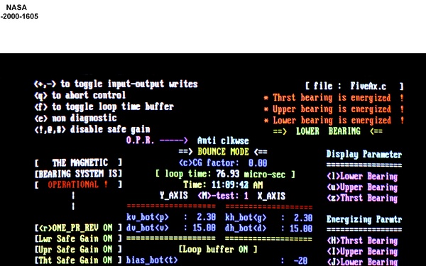 FIVE AXIS THREE MAGNETIC BEARING CONTROL CODE