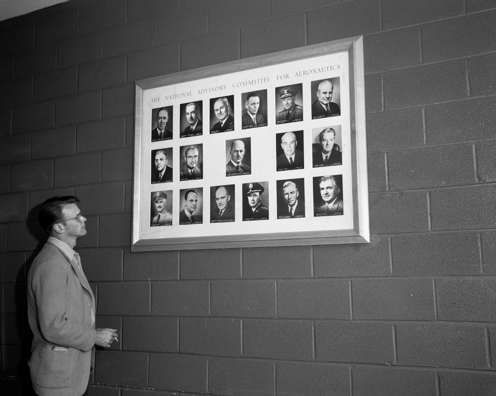 COMPLETE FRAME AND PHOTOGRAPHS OF NACA COMMITTEE MEMBERS IN THE CAFETERIA