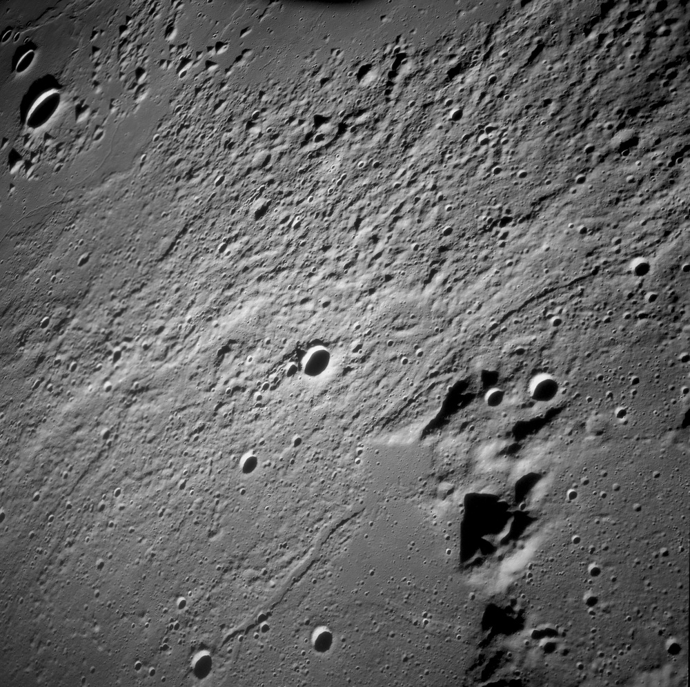 Apollo 12 Mission image  - View of Fra Mauro Crater and Target of Opportunity TO-35