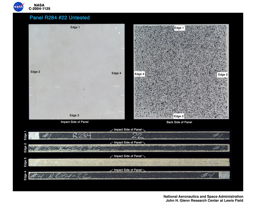 carbon/carbon fiber panels, panel R284 #22 untested