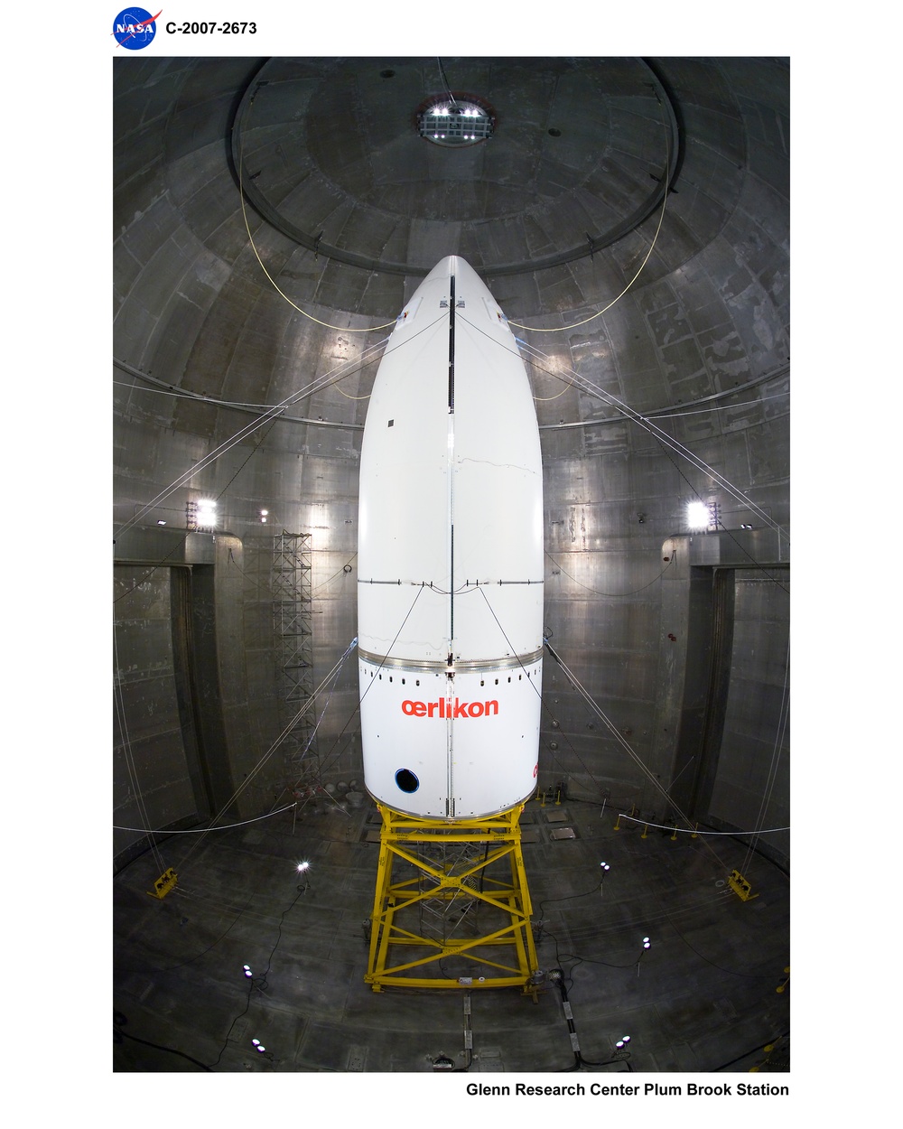 Ariane V Horizontal Separation System 3 (HSS3) Payload Fairing Separation Pre and Post Test Photo Documentation Inside Space Power Facility (SPF)
