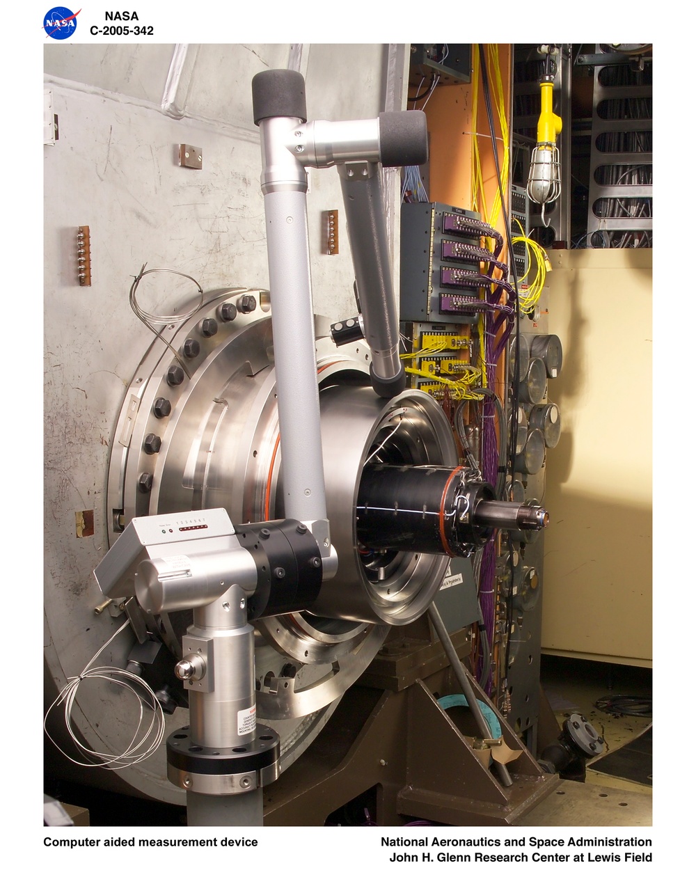 Ultra-Efficient Engine Technology (UEET) Proof of Concept Compressor, Stationary hardware in place prior to 2-stage rotor installation, Computer aided measurement device