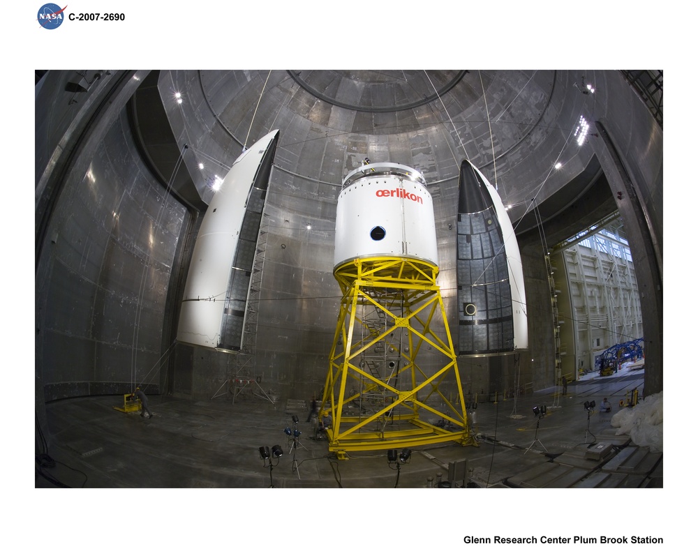 Ariane V Horizontal Separation System 3 (HSS3) Payload Fairing Separation Pre and Post Test Photo Documentation Inside Space Power Facility (SPF)