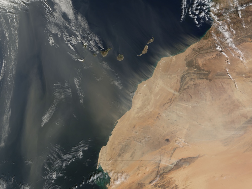Dust Storm off Western Sahara: Natural Hazards