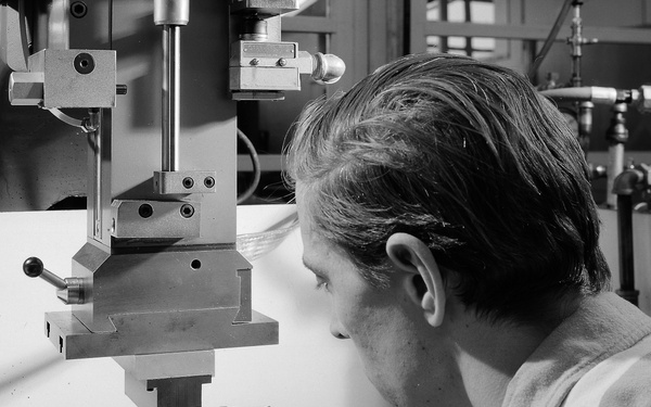 ELECTRIC DISCHARGE MACHINES WITH TURBINE BLADE AND ROCKET ENGINE AT THE TECHNICAL SERVICES BUILDING TSB