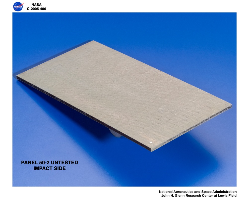 Panel 50-2 untested ( pre test ) RCC carbon / carbon fiber panels - the panels are space shuttle tile material tested in the ballistics lab building 49