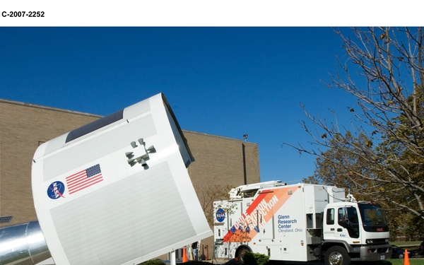 Crew Exploration Vehicle (CEV) Module Model with the Mobile Television Production Van (MTPV)
