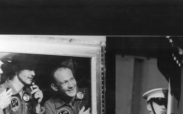 Quarantined Apollo 11 Astronauts Addressed by U.S. President Richard Milhous Nixon