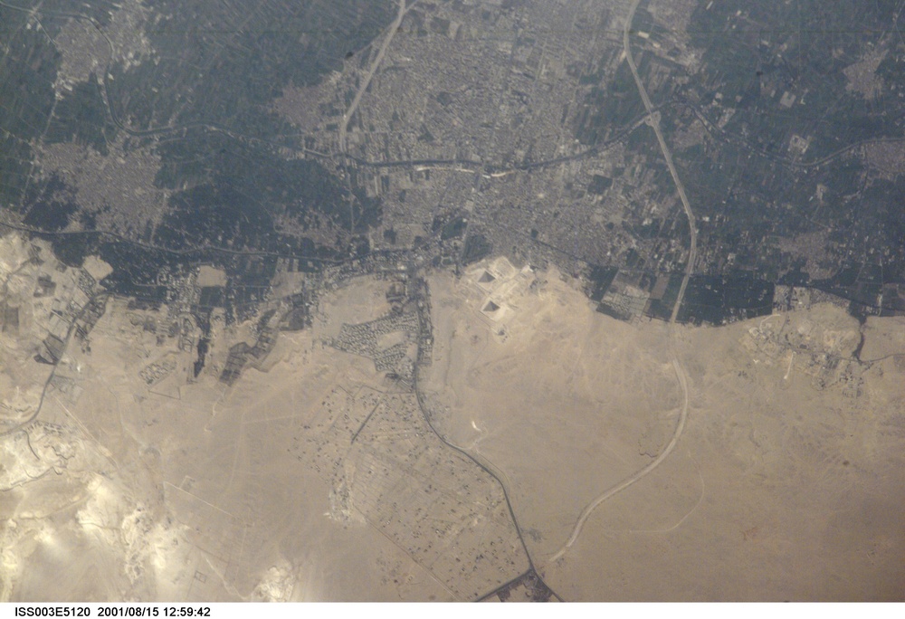 Space Station view of the Pyramids at Giza : Image of the Day