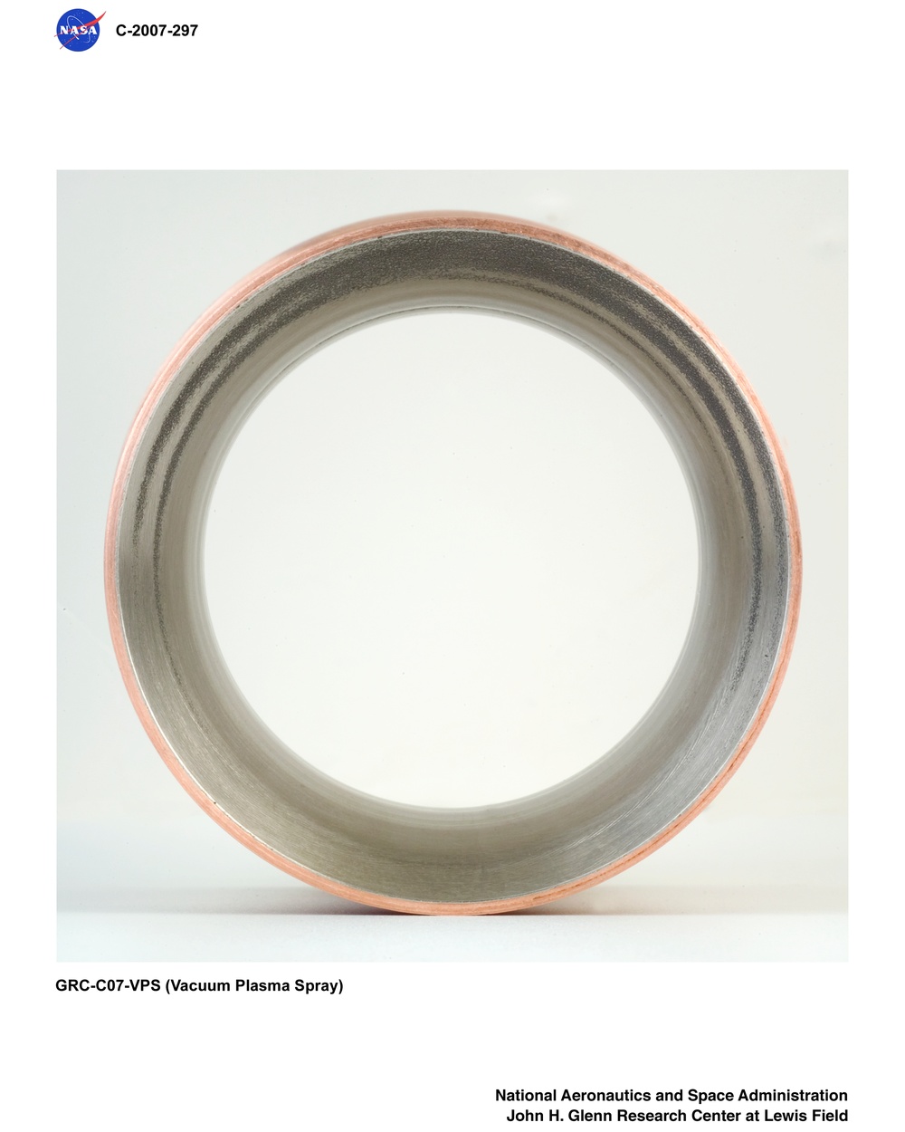 Machined Copper CGR-84 Thruster #GRC-C07-VPS (Vacuum Plasma Spray)