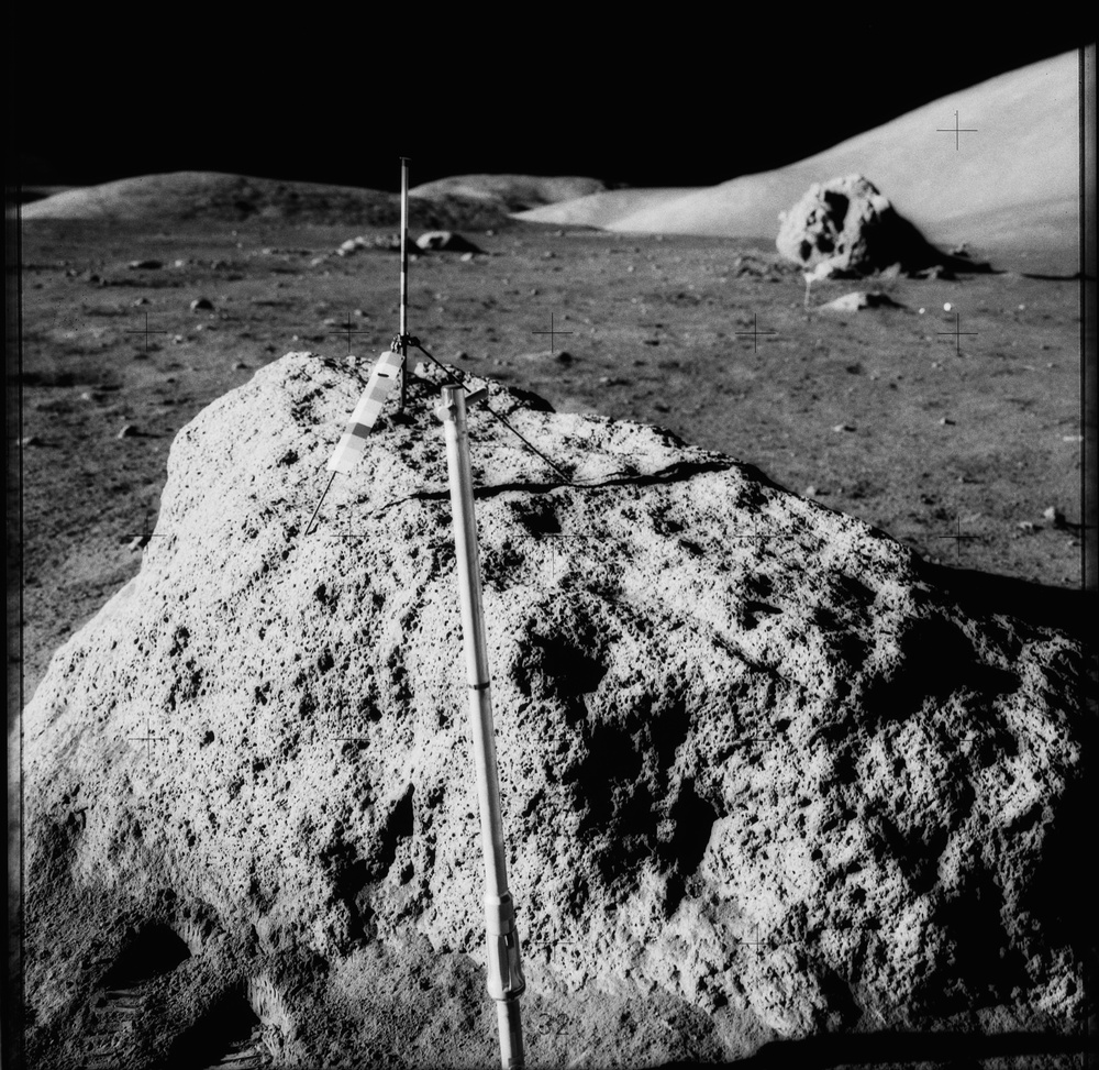 Apollo 17 Mission image - STA ALSEP, Rock, Extension Handle