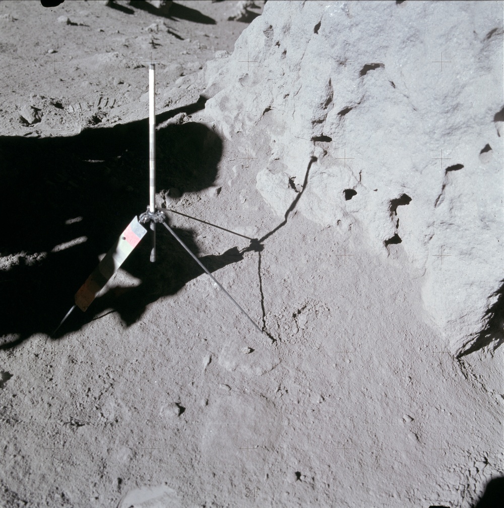 Apollo 15 Mission image - View  of Station 4, and sample 204