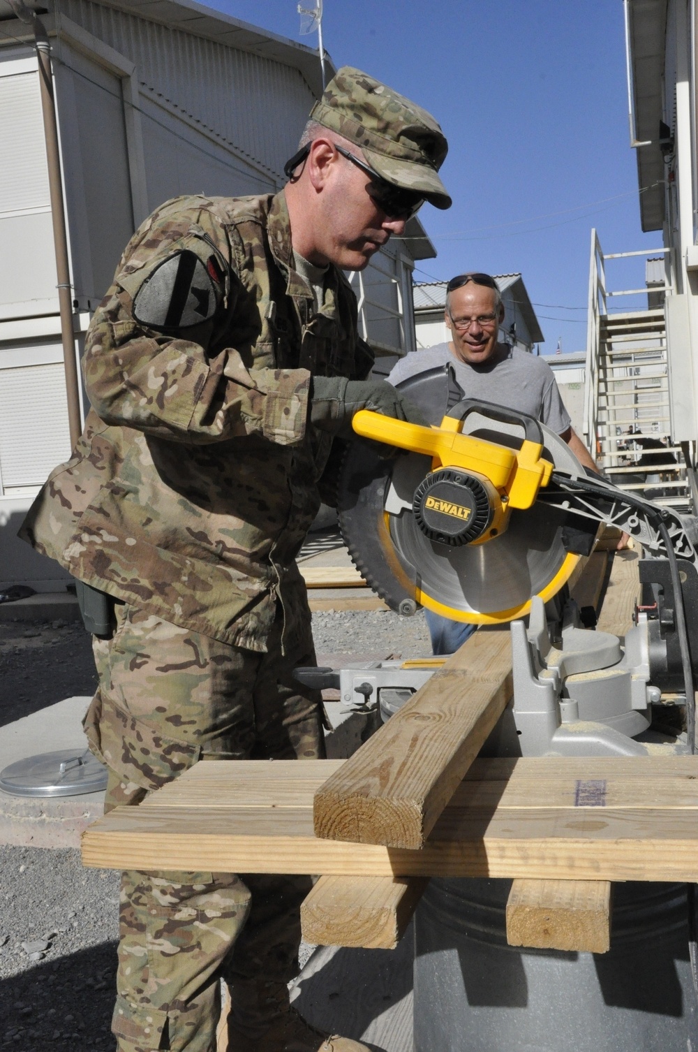 USACE volunteers build walkway, make moving around easier for Wounded Warriors at KAF