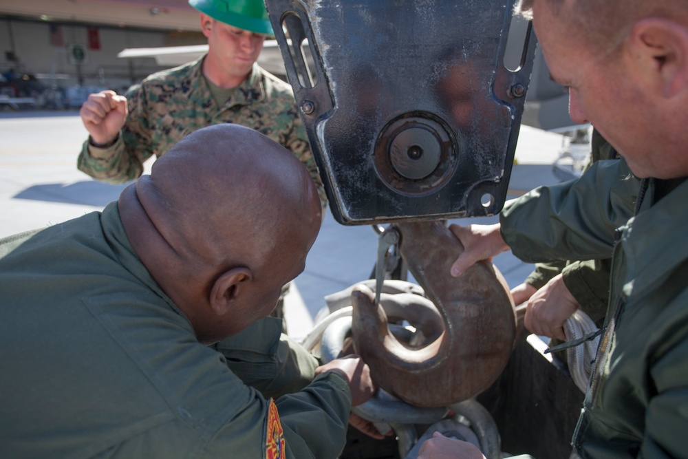 Yuma F-35B is lifted to new heights by firefighter unit