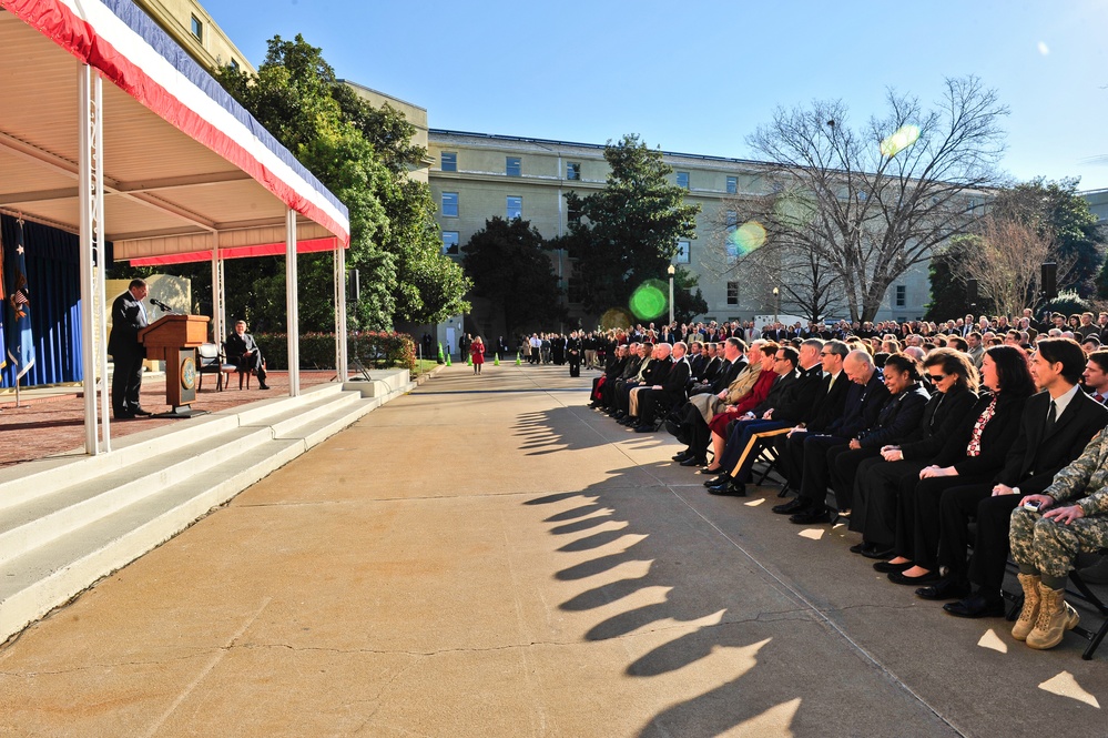 Secretary of Defense Panetta Pentagon community farewell