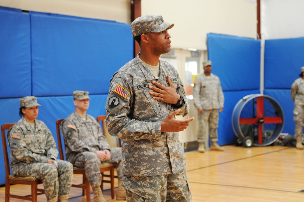 Midland, Ga., resident relinquishes command of an Army reserve company
