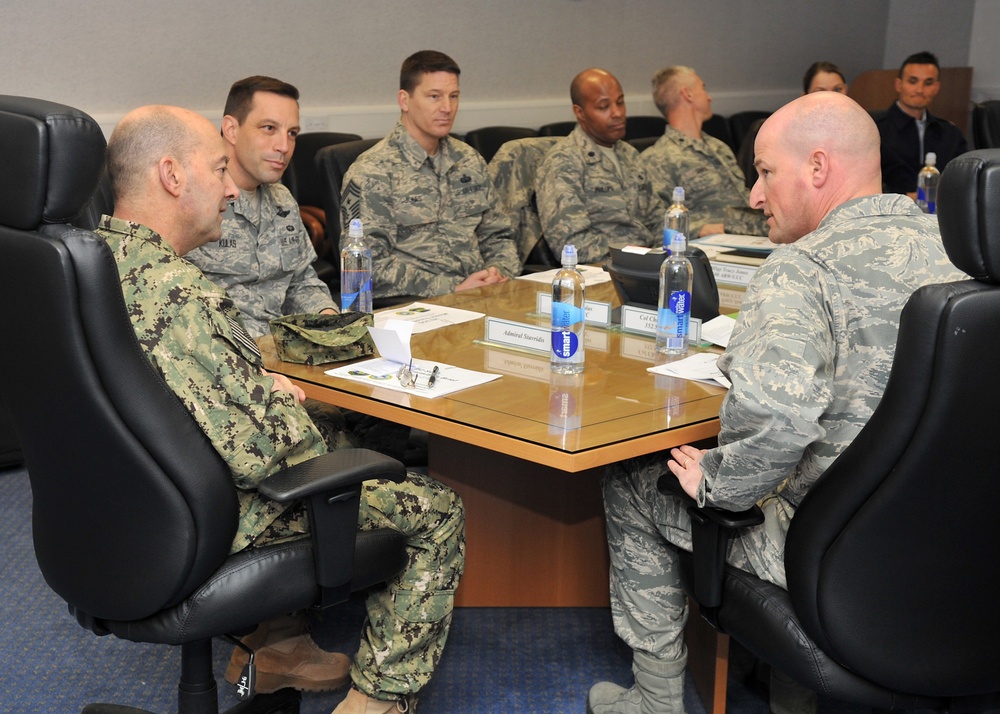 US Navy Adm. James Stavridis visits RAF Mildenhall, RAF Lakenheath