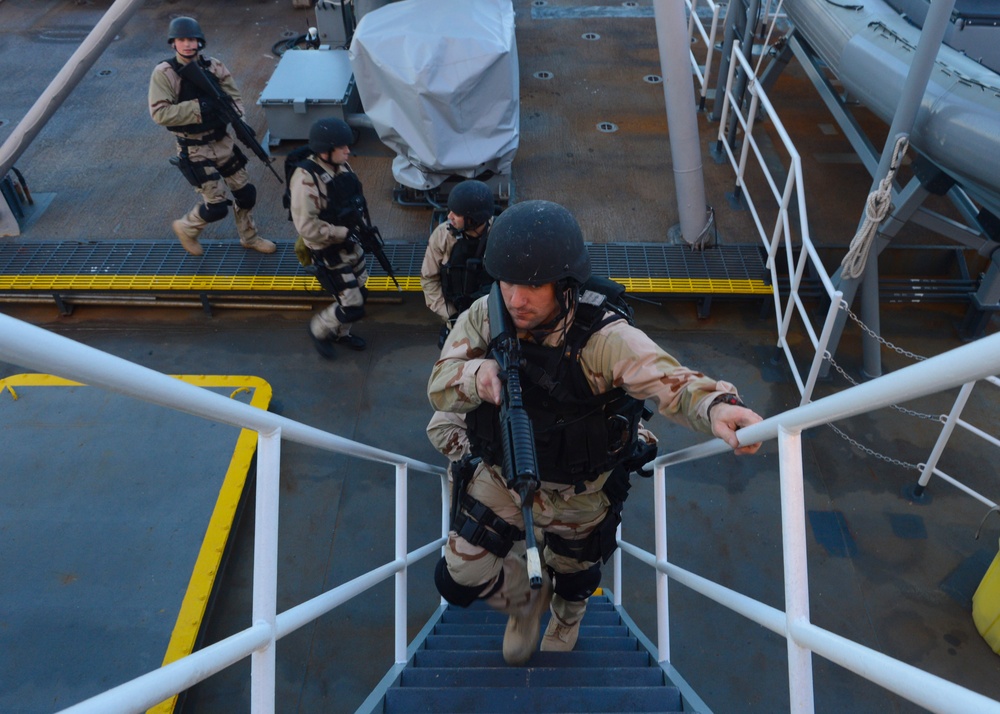 USS Carter Hall crew training exercise