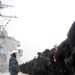 USS Lassen sailors man the rails