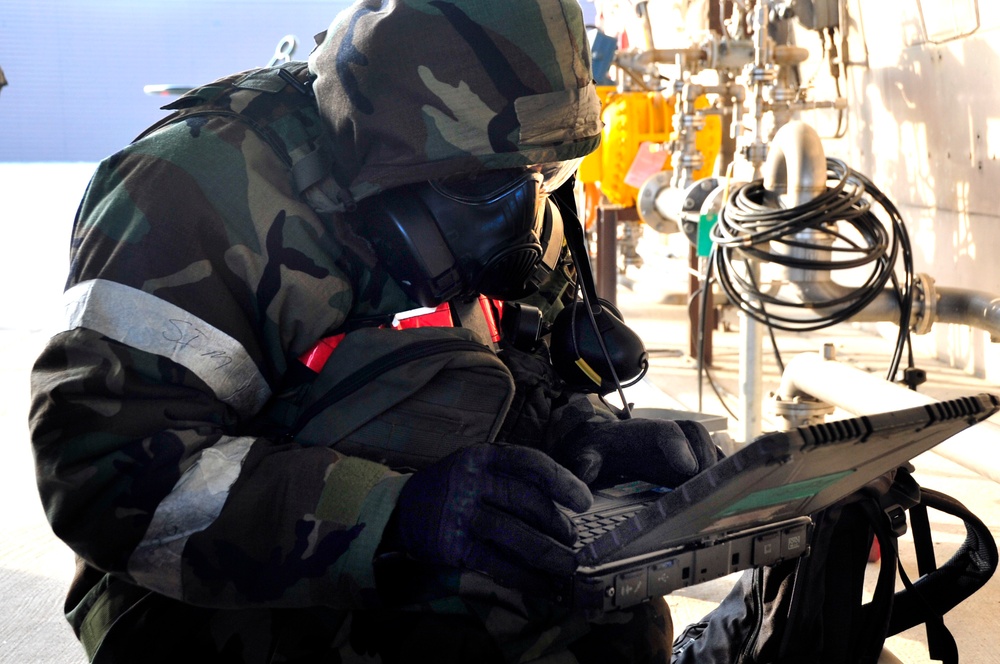 Flightline airmen MOPP up ORE