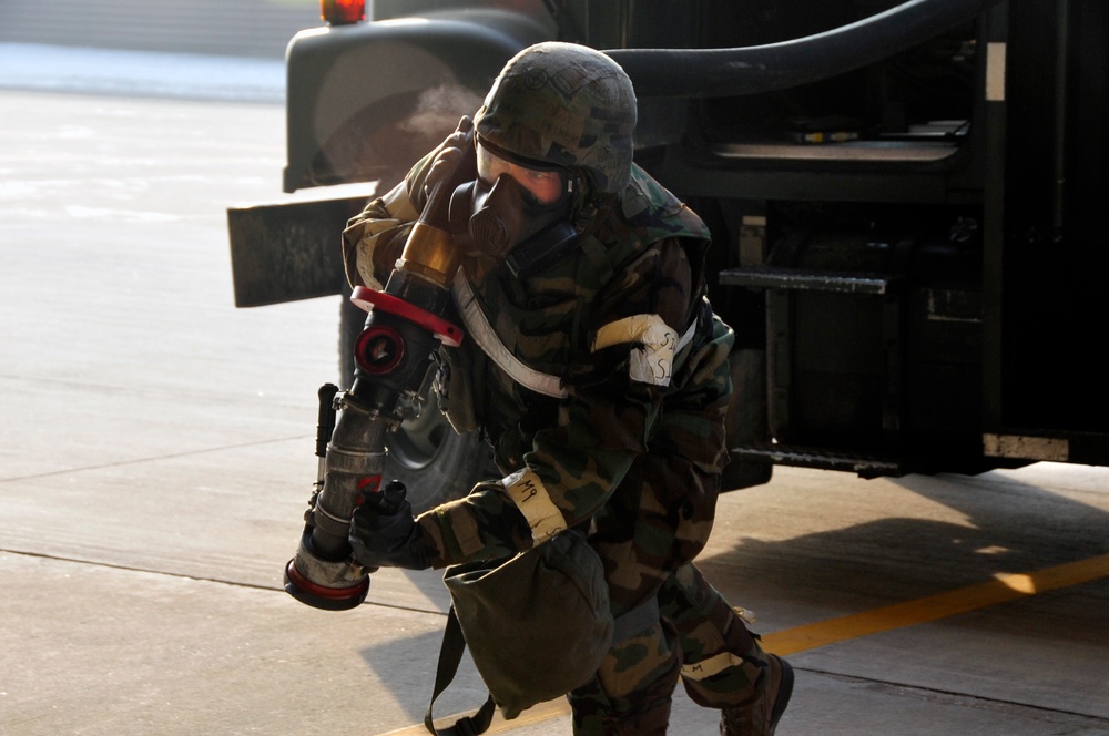 Flightline airmen MOPP up ORE