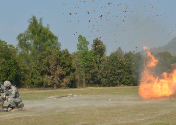 Thai, US Army get explosive in field training