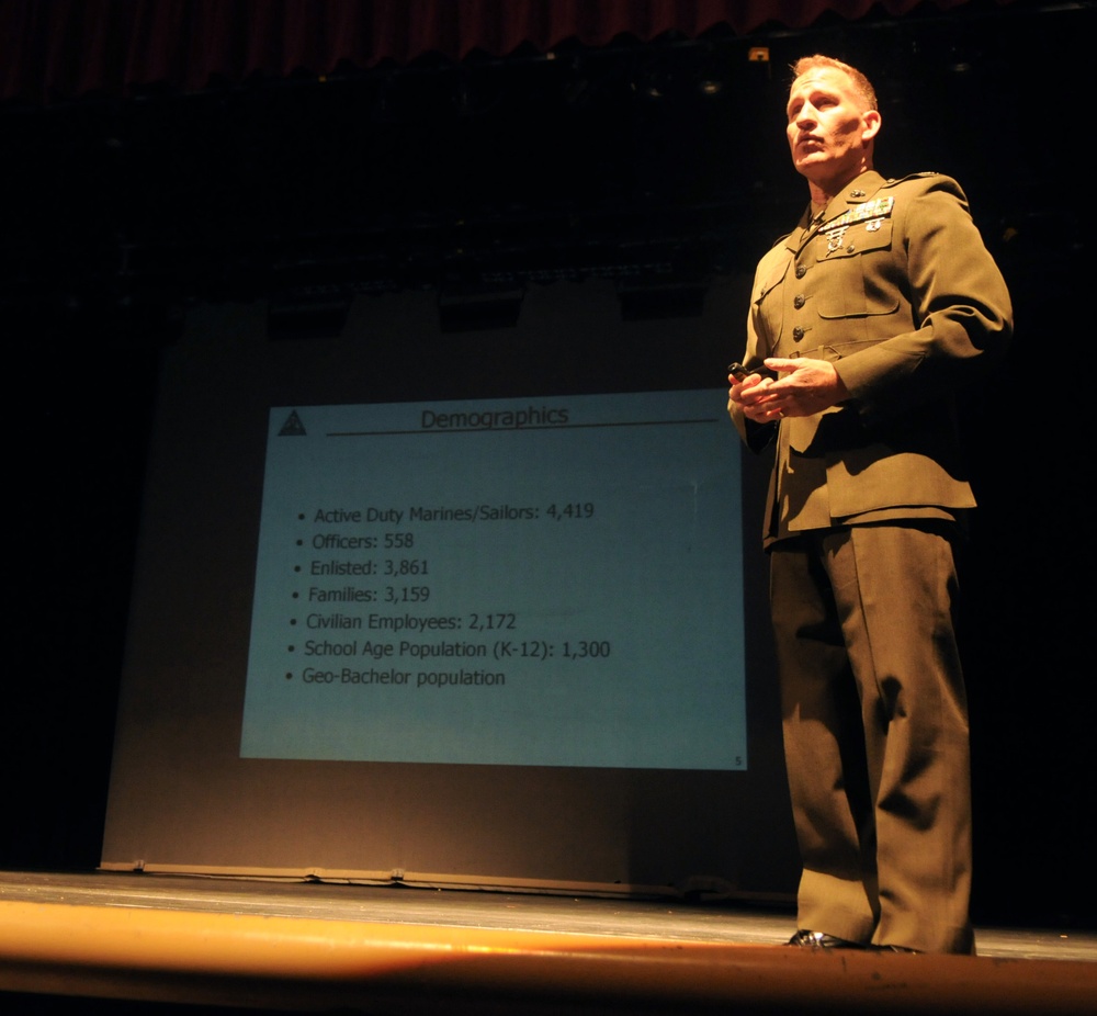 MCAS Yuma Commanding Officer Col. Robert Kuckuk at Gila Ridge High School