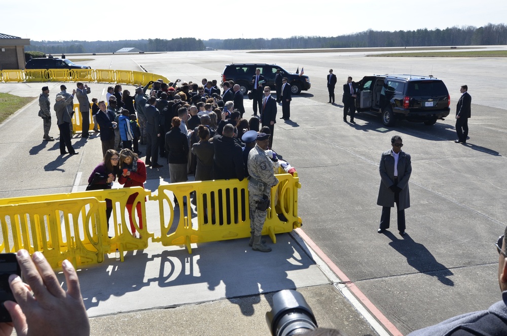 President Obama arrives at Dobbins ARB