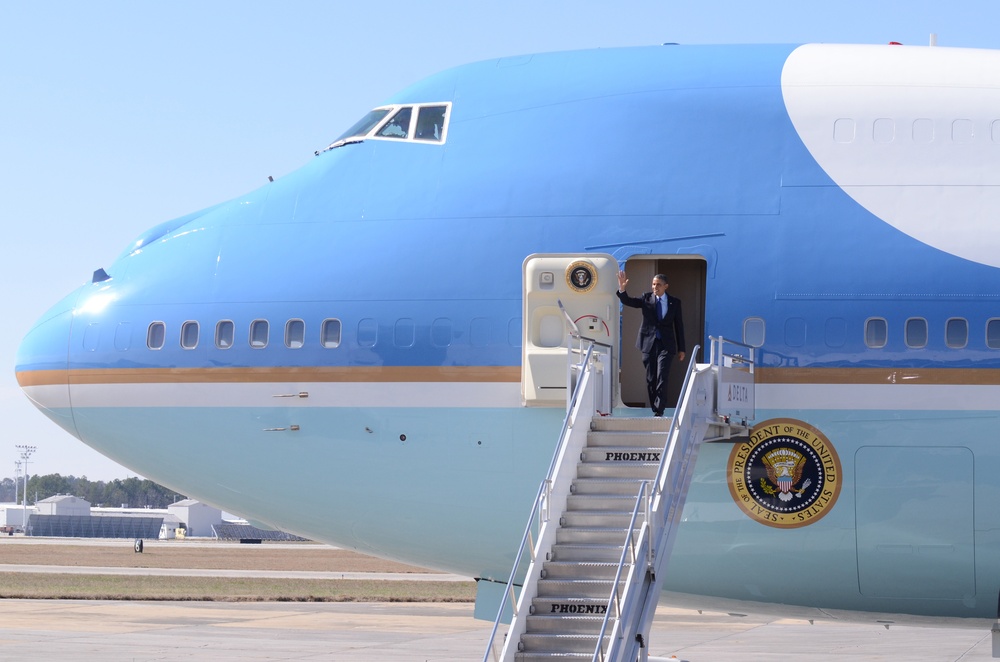 President Obama arrives at Dobbins ARB