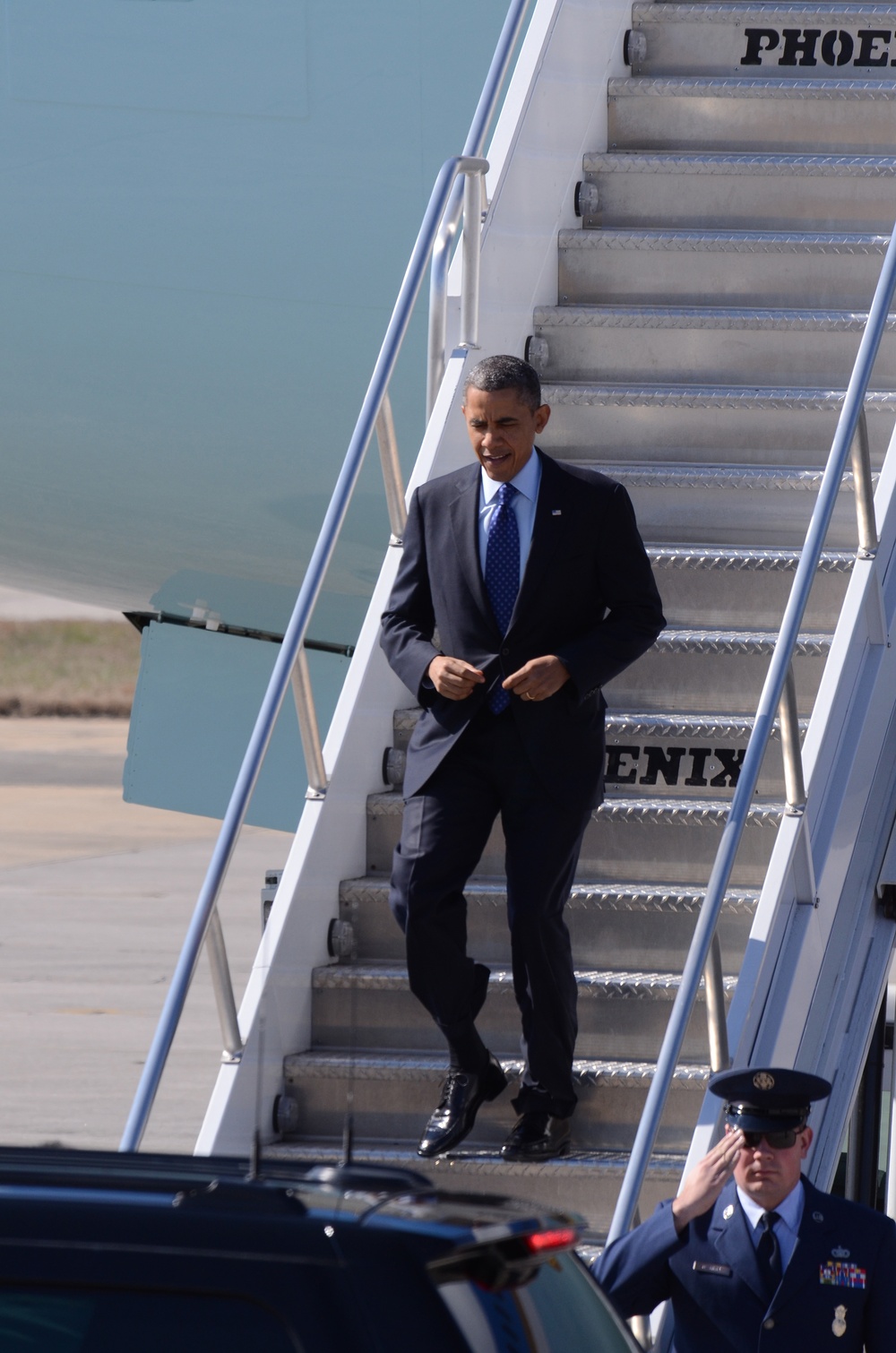 President Obama arrives at Dobbins ARB